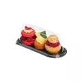 Boîte éclair fond noir RPET + couvercle cristal 180x75mm (6A00)